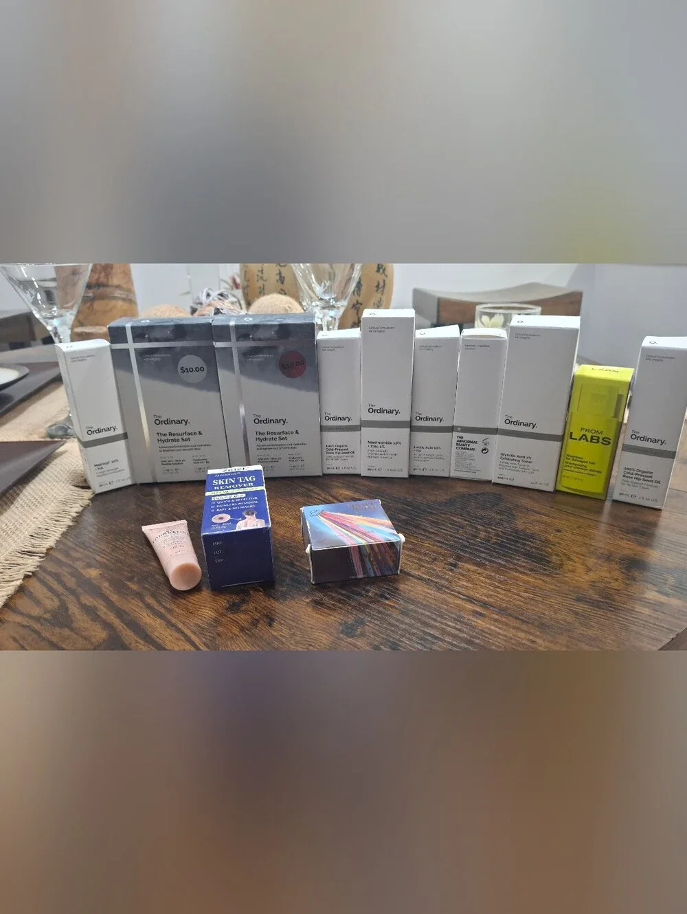 The Ordinary Skincare Lot Of 13 Acid 7% Toner, Resurface Set, Lactic, Rose Hip